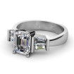1.20CT emerald and taper cut diamonds engagement ring , picture number 1