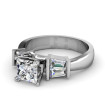 0.95CT princess and taper cut diamonds engagement ring , picture number 1