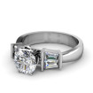 1.40CT round and taper cut diamonds engagement ring , picture number 1