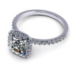 1.00CT asscher and round cut diamonds engagement ring , picture number 2