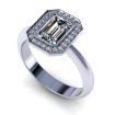 1.15CT emerald and round cut diamonds engagement ring , picture number 0