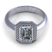 1.15CT emerald and round cut diamonds engagement ring , picture number 1