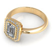 0.90CT emerald and round cut diamonds engagement ring , picture number 2
