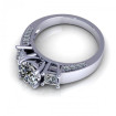 1.30CT round and princess cut diamonds three stone ring , picture number 2