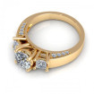 1.30CT round and princess cut diamonds three stone ring , picture number 2