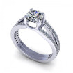 0.85CT cushion and round cut diamonds engagement ring , picture number 0