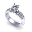 0.70CT emerald and round cut diamonds engagement ring , picture number 2