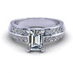 1.35CT emerald and round cut diamonds engagement ring , picture number 1