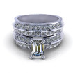 2.05CT emerald and round cut diamonds bridal set , picture number 1