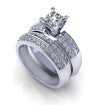 1.25CT princess and round cut diamonds bridal set , picture number 2