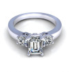 0.75CT emerald and round cut diamonds engagement ring , picture number 1