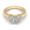 0.95CT emerald and round cut diamonds engagement ring , picture number 1