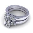 1.35CT emerald and round cut diamonds bridal set , picture number 1