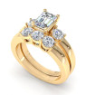 2.00CT emerald and round cut diamonds bridal set , picture number 2