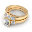 1.45CT emerald and round cut diamonds bridal set , picture number 1