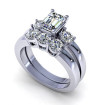 1.35CT emerald and round cut diamonds bridal set , picture number 0