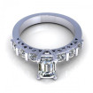 1.40CT emerald and round cut diamonds engagement ring , picture number 1