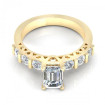 1.40CT emerald and round cut diamonds engagement ring , picture number 1