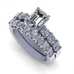 1.65CT emerald and round cut diamonds bridal set , picture number 2