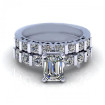 1.65CT emerald and round cut diamonds bridal set , picture number 1