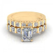 1.90CT emerald and round cut diamonds bridal set , picture number 1