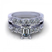 2.40CT emerald and round cut diamonds bridal set , picture number 1