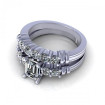 2.20CT emerald and round cut diamonds bridal set , picture number 2