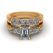 1.75CT emerald and round cut diamonds bridal set , picture number 1