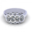 1.26CT oval and round cut diamonds wedding band , picture number 1