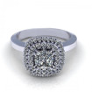 0.89CT cushion and round cut diamonds engagement ring , picture number 1