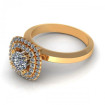 0.79CT cushion and round cut diamonds engagement ring , picture number 2