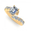 1.85CT emerald and round cut diamonds engagement ring , picture number 2