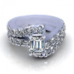 3.15CT emerald and round cut diamonds bridal set , picture number 1