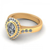 0.73CT pear and round cut diamonds engagement ring , picture number 2