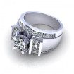 3.00CT round and princess cut diamonds engagement ring , picture number 2