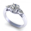 0.65CT round and pear cut diamonds three stone ring , picture number 0