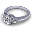 0.65CT round and pear cut diamonds three stone ring , picture number 2
