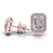 2.15CT emerald and round cut diamonds stud earrings , picture number 0