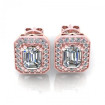 2.15CT emerald and round cut diamonds stud earrings , picture number 1
