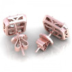 0.95CT emerald and round cut diamonds stud earrings , picture number 2