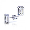 0.50CT emerald cut diamonds stud earrings , picture number 2