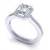 0.65CT emerald and round cut diamonds engagement ring , picture number 1