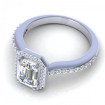 0.65CT emerald and round cut diamonds engagement ring , picture number 2