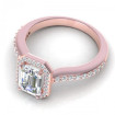 0.85CT emerald and round cut diamonds engagement ring , picture number 2
