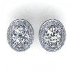1.00CT oval and round cut diamonds stud earrings , picture number 0