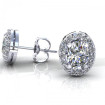1.00CT oval and round cut diamonds stud earrings , picture number 1
