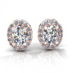1.00CT oval and round cut diamonds stud earrings , picture number 0