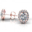 0.70CT oval and round cut diamonds stud earrings , picture number 1