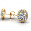 1.00CT oval and round cut diamonds stud earrings , picture number 1