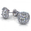 0.90CT cushion and round cut diamonds stud earrings , picture number 1